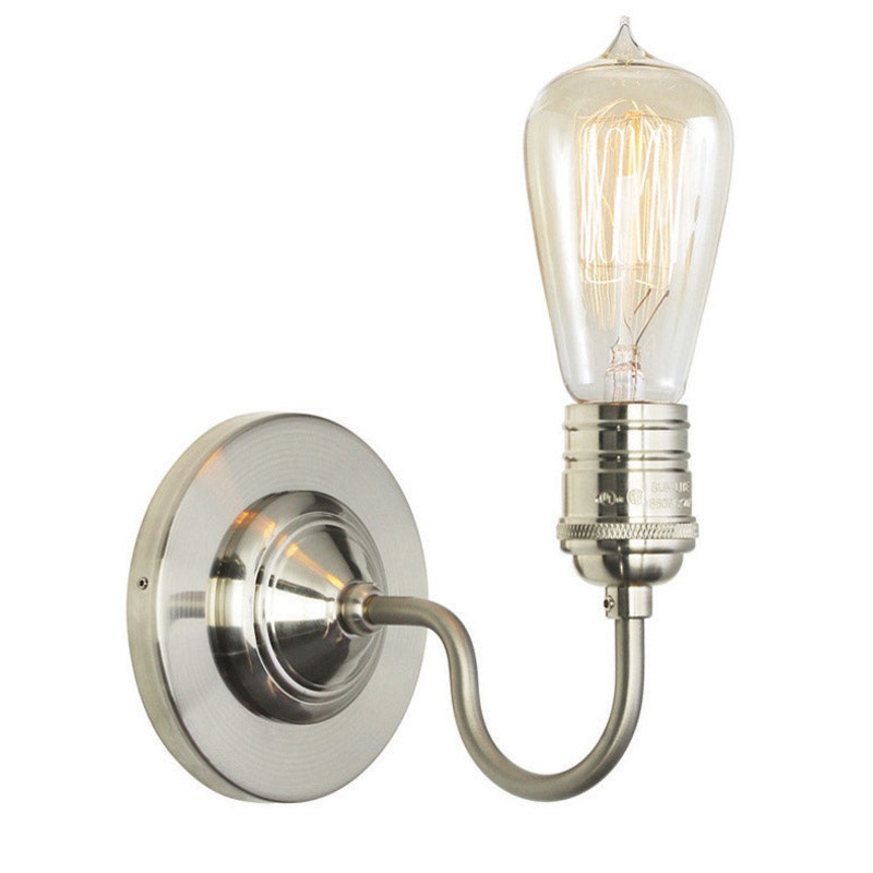 LED Wall Sconce from the Retro Edison Collection in Satin Nickel Finish by Stone Lighting
