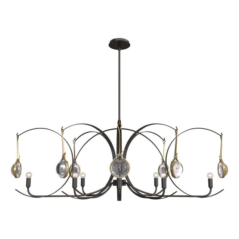 Optic 8-Light Oval Pendant Oil Rubbed Bronze Modern Brass