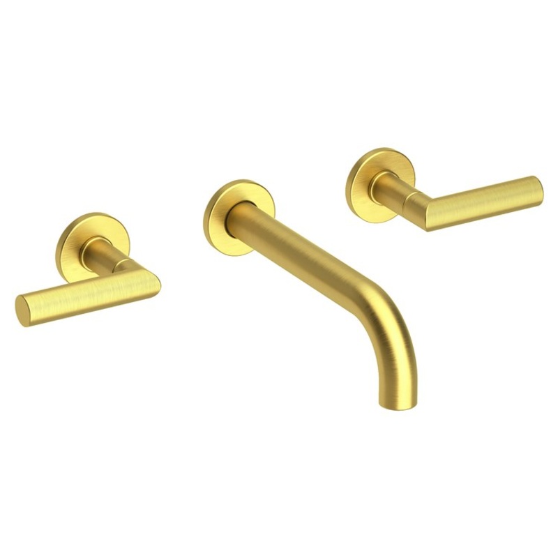 Pavani Two Handle Wall-Mount Bathroom Faucet – Satin Brass