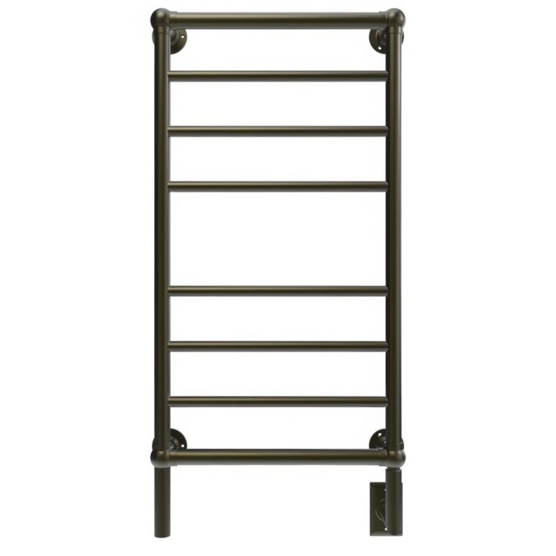 Towel Warmer Traditional 8 Bar Hardwire 512 BTU 21 x 43 Inch Brushed Bronze 304 Stainless Steel