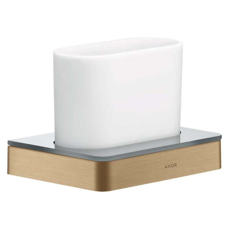 Tumbler Universal SoftSquare Brushed Bronze Wall Mount Metal/Glass 6 Inch