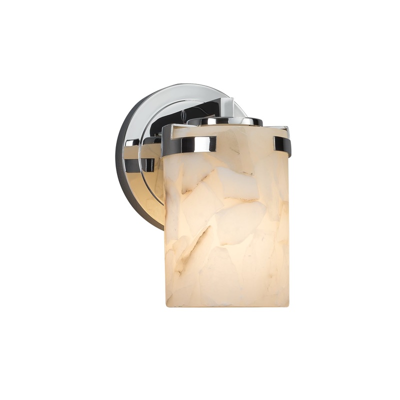 Wall Sconce from the Alabaster Rocks! Collection in Polished Chrome Finish by Justice Designs