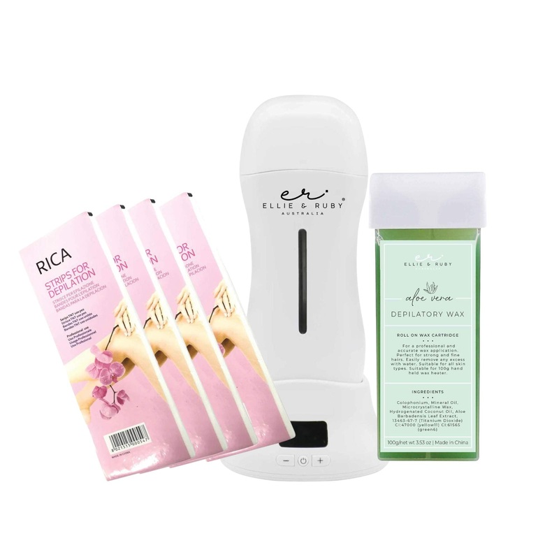 Waxing Kit – Digital Wax Warmer + 100g Wax Cartridge + 100x Pre-Cut Strips Pack