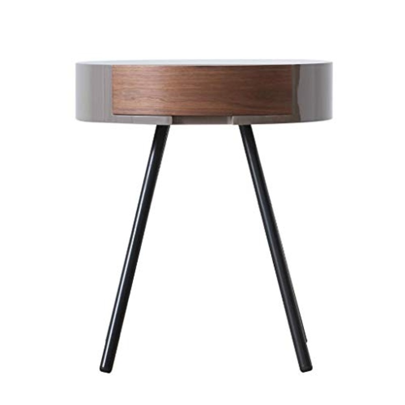 YGB Comodino Comodini nordici Comodino in Noce Comodino con 1 cassetto e 4 Gambe in Legno, Comodino Rotondo Tavolino Laterale per Camera da Letto Comodino Comodino Comodino