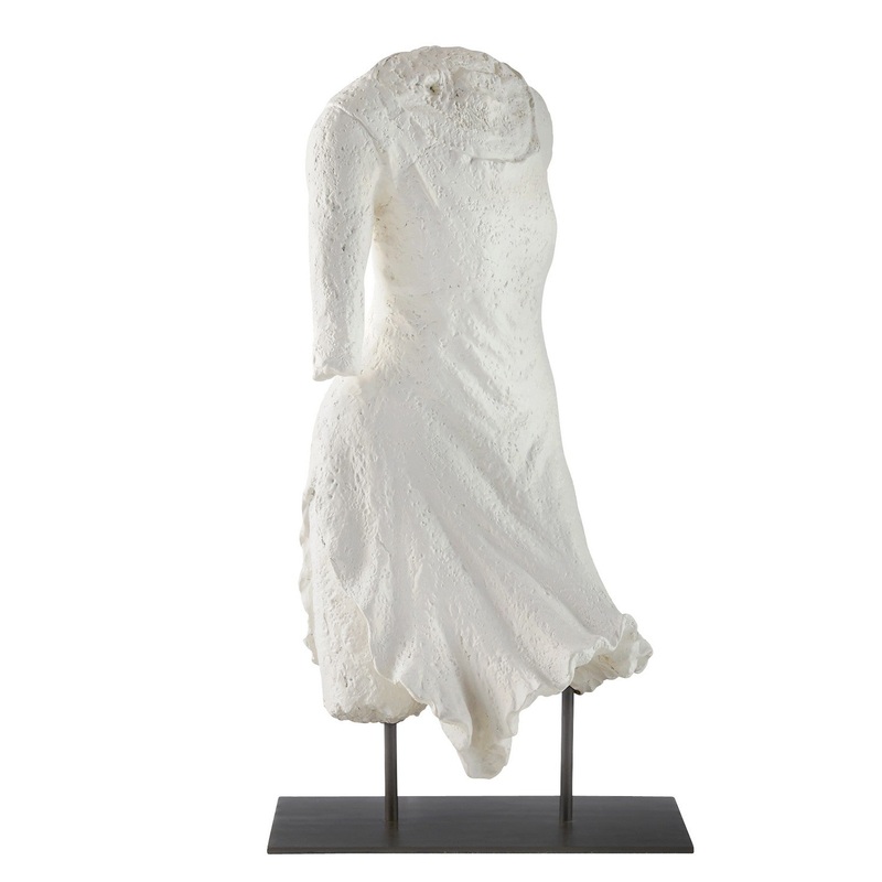 Arteriors ASC21 Decilia Sculpture Matte White Plaster/English Bronze