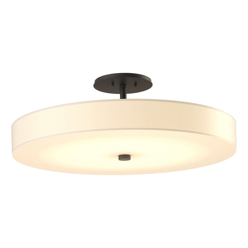 Disq Large LED Semi-Flush Natural Iron