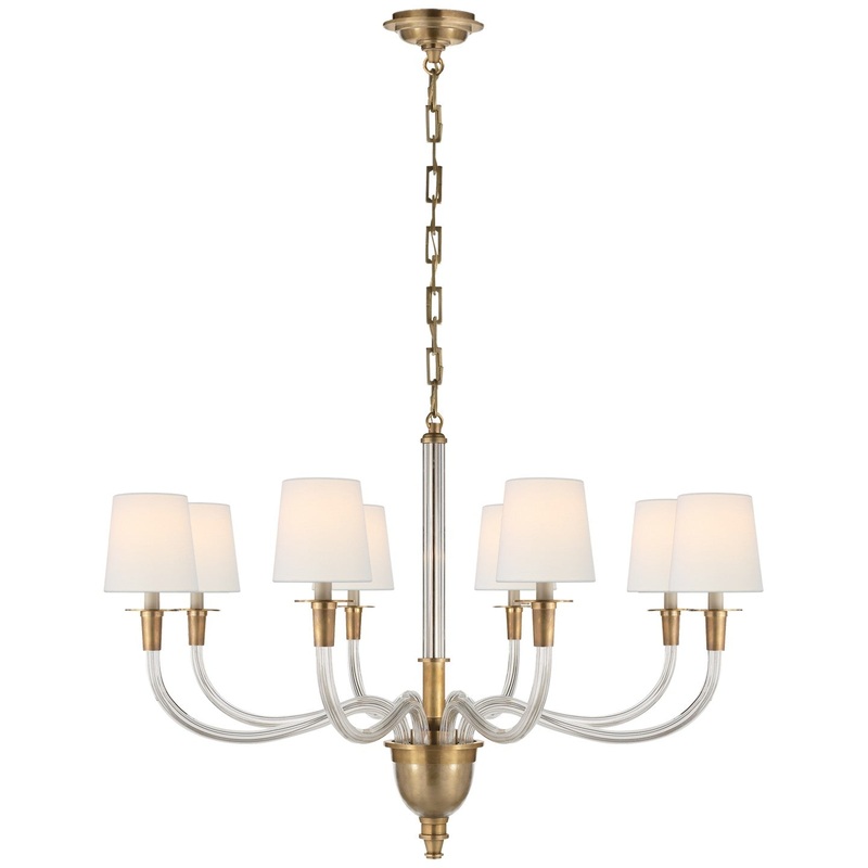 Eight Light Chandelier from the Vivian Collection in Hand-Rubbed Antique Brass Finish by Visual Comfort Signature