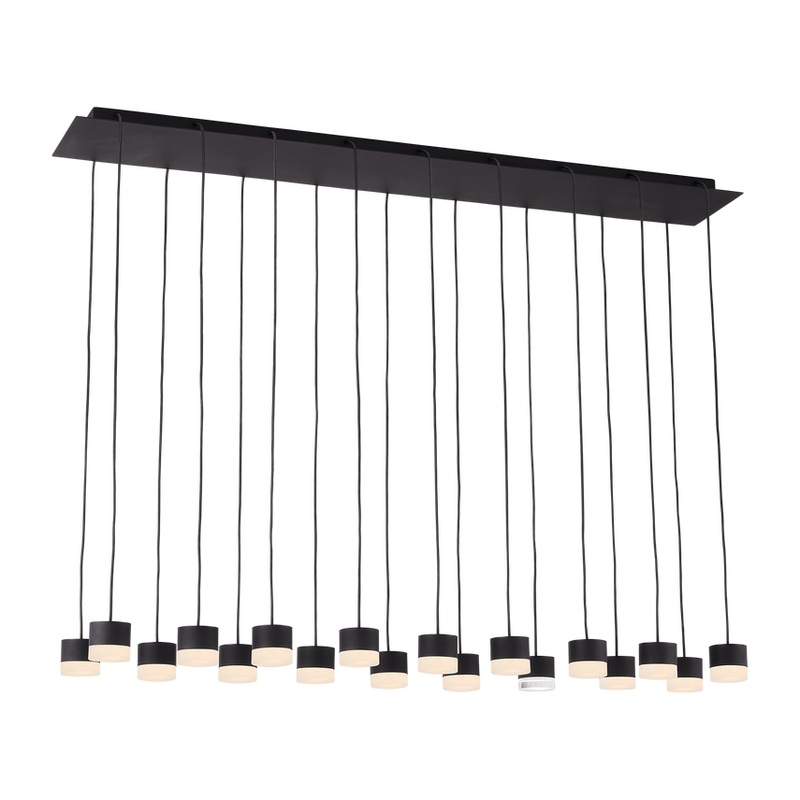 Gable Alabaster 18-Light Chandelier Nightshade Black