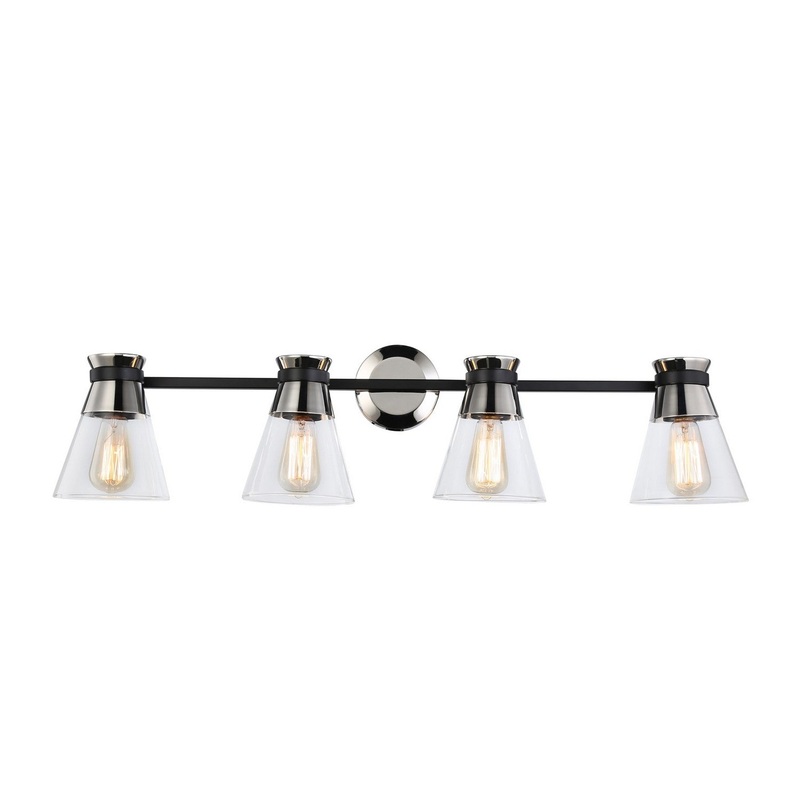 Kanata Bathroom Vanity Light – Black & Brushed Nickel / 4-Light