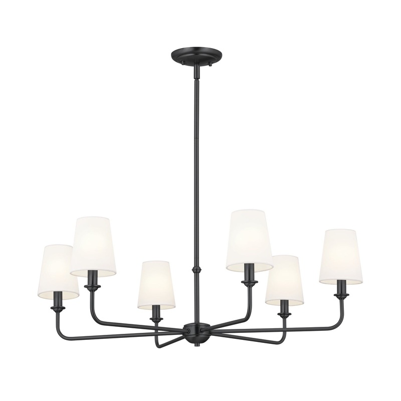 Kichler 52516BK Six Light Chandelier, Black