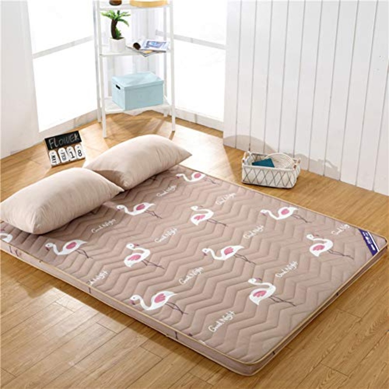 Nileco Trapuntato Tatami Materasso da Terra, Regina & Re Coprimaterasso Addensare Giapponese Materasso Futon Morsetto Soldi Pieghevole Rimboccarsi Materasso Morbido-Marrone Gemello