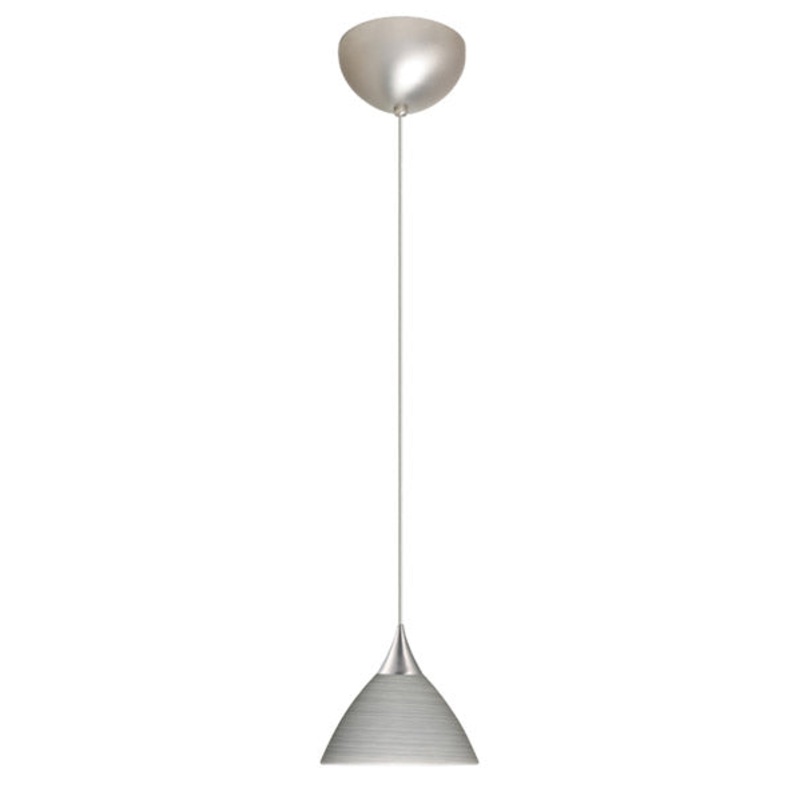One Light Pendant from the Domi Collection in Satin Nickel Finish by Besa