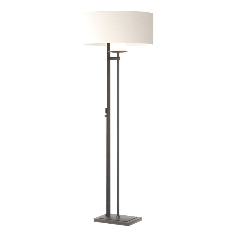 Rook Floor Lamp Black Natural Anna Shade (SF)