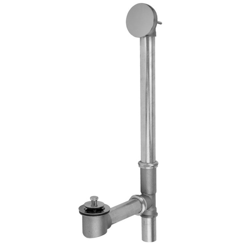 Tub Drain Bottom Outlet Lift & Turn with Faceplate Round Waste Polished Nickel Brass 10 Inch