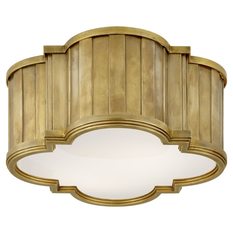 Two Light Flush Mount from the Tilden Collection in Hand-Rubbed Antique Brass Finish by Visual Comfort Signature
