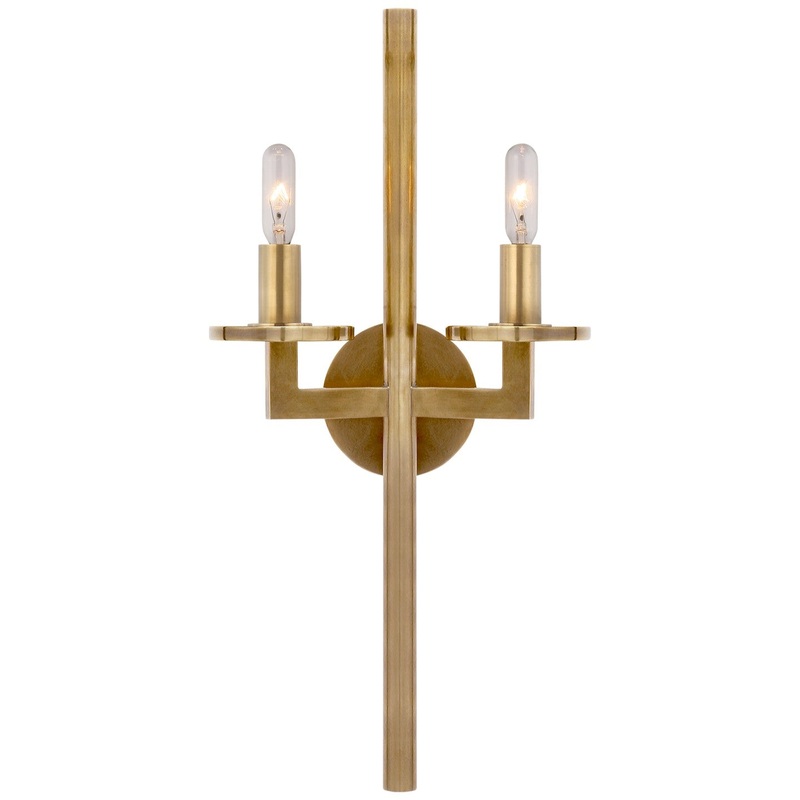 Two Light Wall Sconce from the Liaison Collection in Antique-Burnished Brass Finish by Visual Comfort Signature