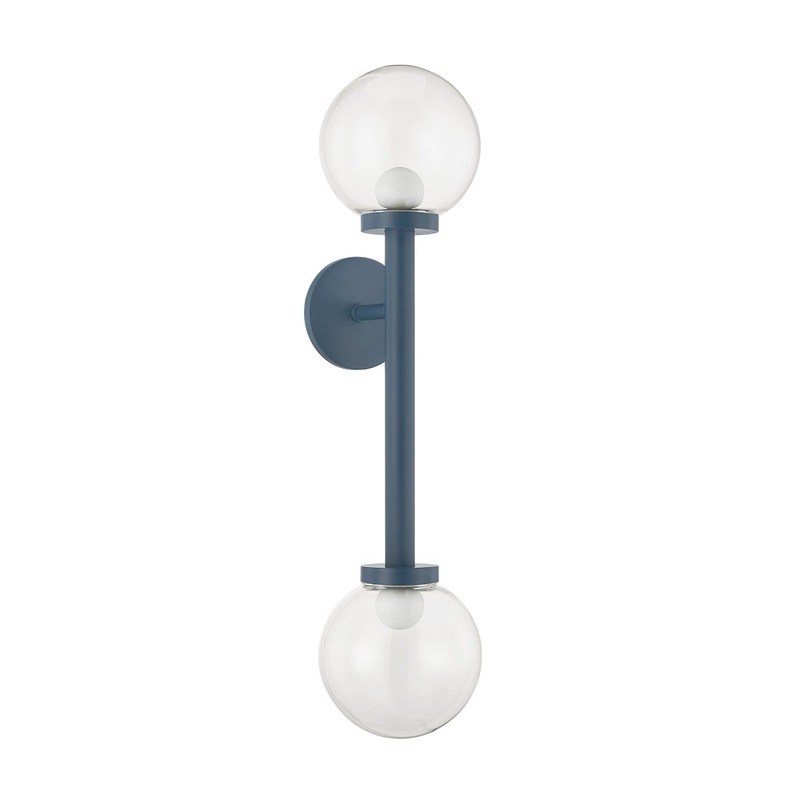 Two Light Wall Sconce from the Sia Collection in Slate Blue Finish by Mitzi