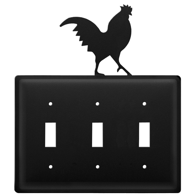 Village Wrought Iron ESSS-1 Triple Rooster Triple Switch Cover