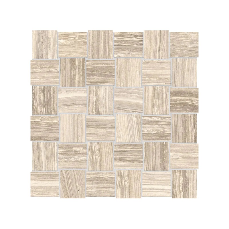 2″ x 2″ Basketweave Eramosa Sand Matte Porcelain Mosaics. 1 Sheet = .96 Sq. Ft. (69-234) 2″ x