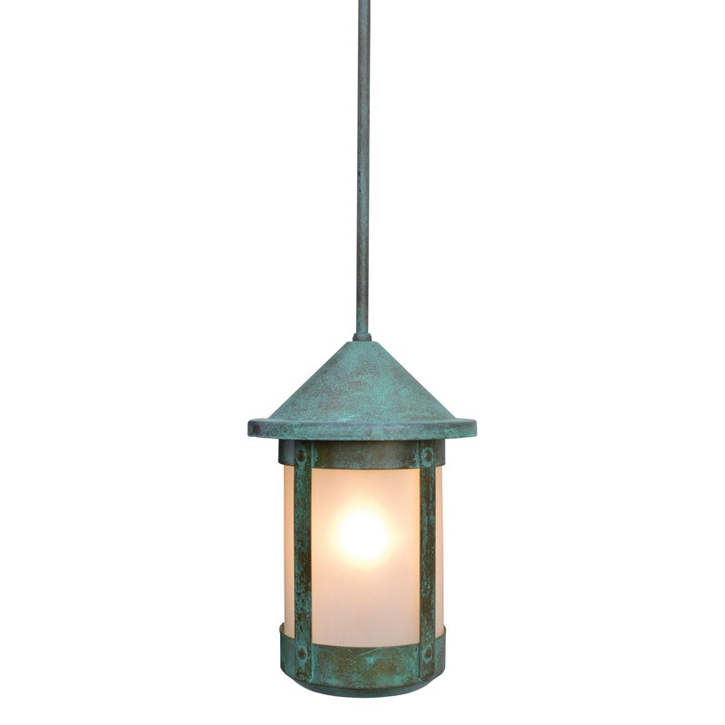 Arroyo BSH-7F-VP Berkeley One Light Pendant Verdigris Patina