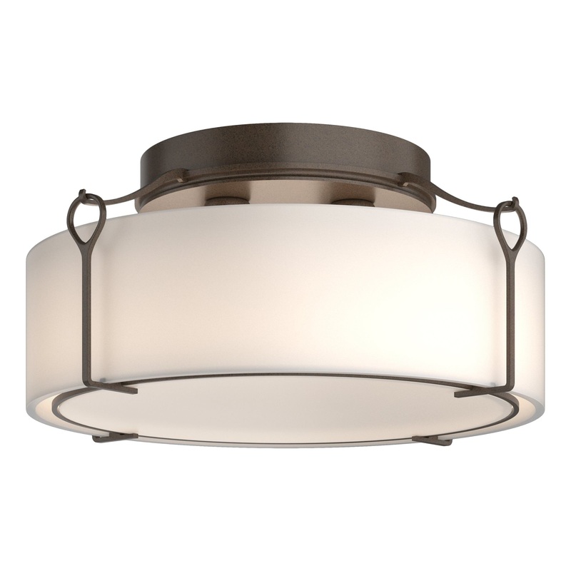 Bow Large Semi-Flush Bronze Opal Glass (GG)