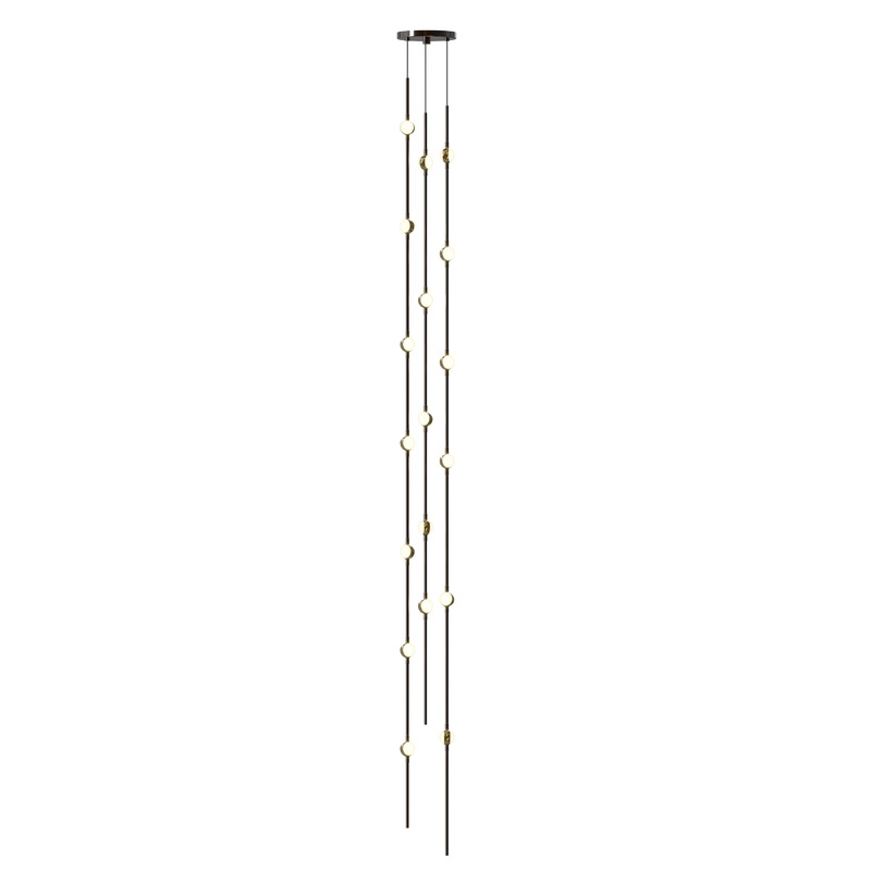Constellation Andromeda Tall 6″ Round LED Pendant Espresso Black with White Optical Acrylic 2700K 10′ Adjustable Cord