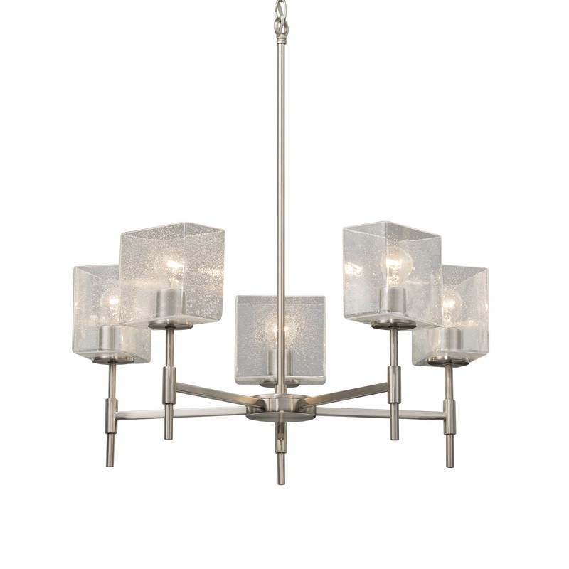 Five Light Chandelier from the Fusion Collection in Brushed Nickel Finish by Justice Designs