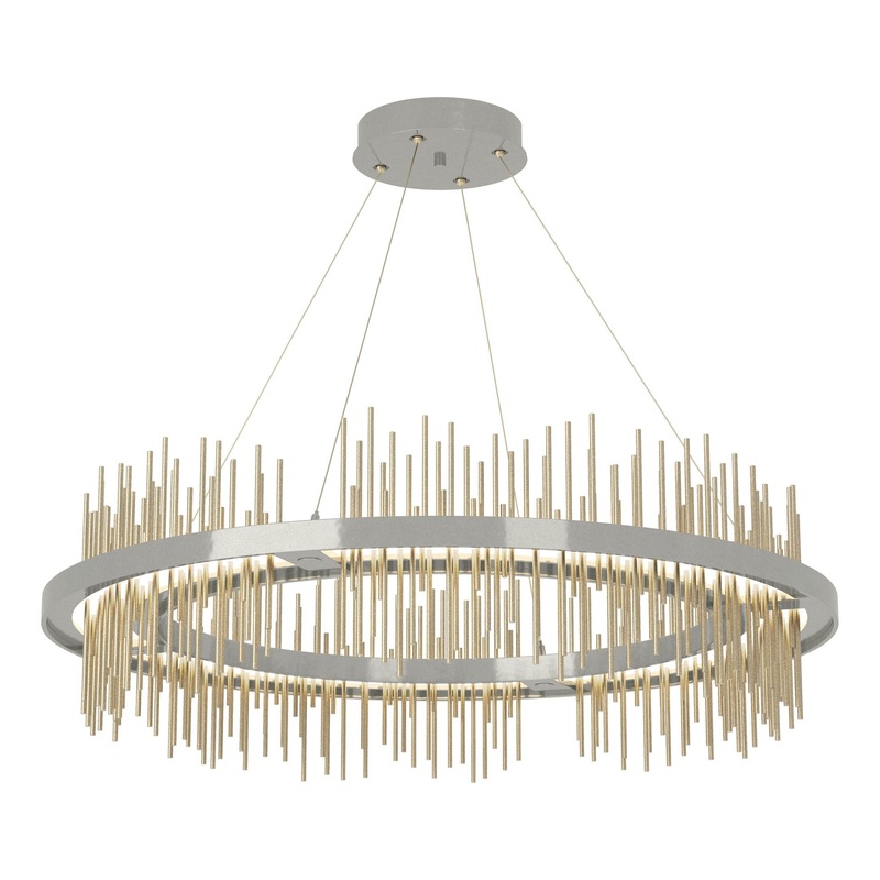 Gossamer Circular LED Pendant Sterling Soft Gold