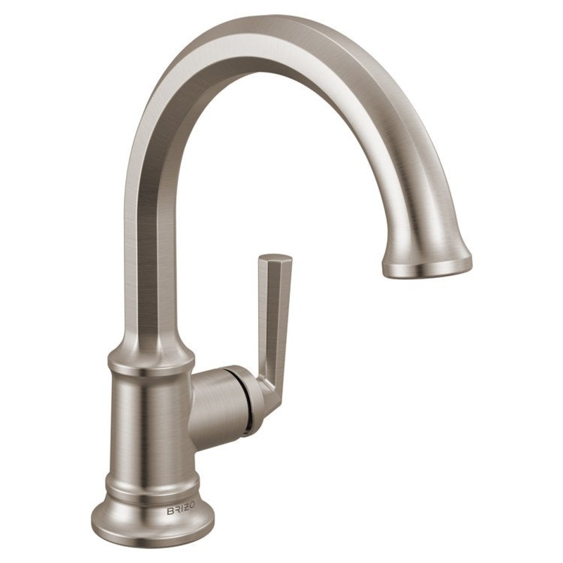 Lavatory Faucet Beauclere Deck Mount 1 Lever ADA WaterSense Brilliance Luxe Nickel 1.2 Gallons per Minute Less Drain 1 Hole
