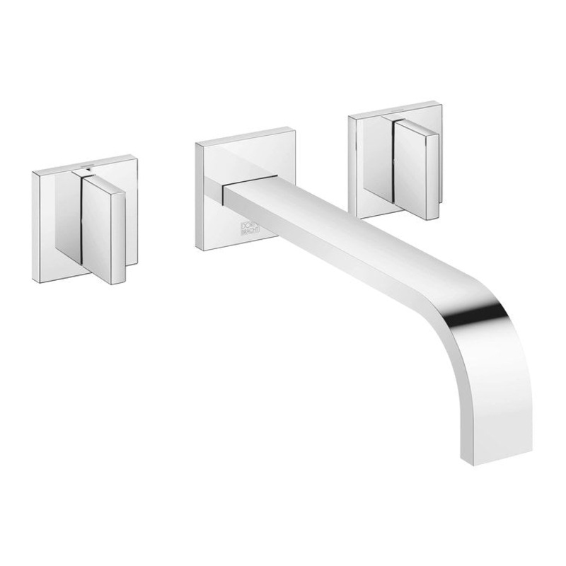 Lavatory Faucet MEM Wall Mount Mixer 2 Lever ADA WaterSense Chrome 1.2 Gallons per Minute Less Drain 3 Hole