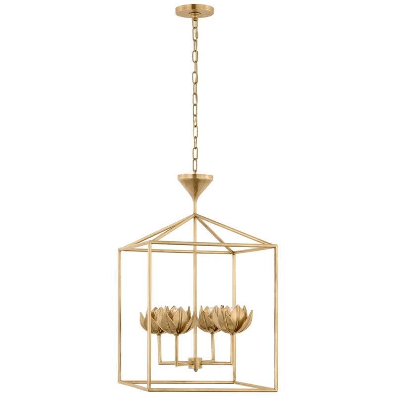 LED Lantern from the Alberto Collection in Antique-Burnished Brass Finish by Visual Comfort Signature