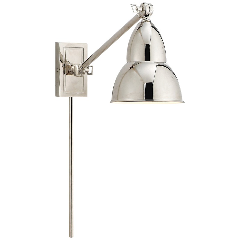 LED Wall Sconce from the French Library2 Collection in Polished Nickel Finish by Visual Comfort Signature