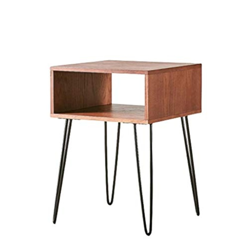 LICHUAN Tavolino in Ferro Arte Legno Comodino Impilabile Tavolino Laterale Tavolo Comodino Multifunzionale Casa Accento Mobili End Table Facile Montaggio