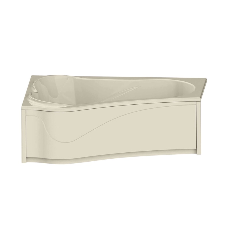 MAAX 105728-L-109-004 Murmur 6043 ASY Acrylic Drop-in Left-Hand Drain Combined Hydrosens & Aerosens Bathtub in Bone