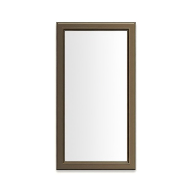 Medicine Cabinet Main Line 16 x 30 Inch 1 Doors Framed Mirror Brushed Bronze Flat Top Bryn Mawr Frame Slow Close Hinges 4 Inch