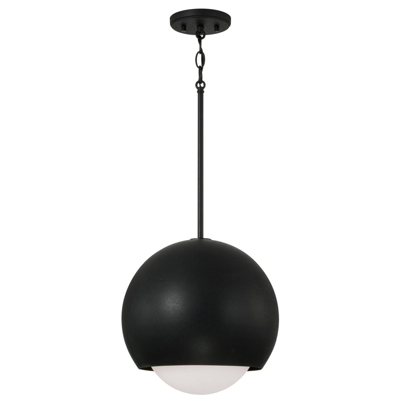 One Light Pendant from the Dolby Collection in Black Iron Finish by Capital Lighting