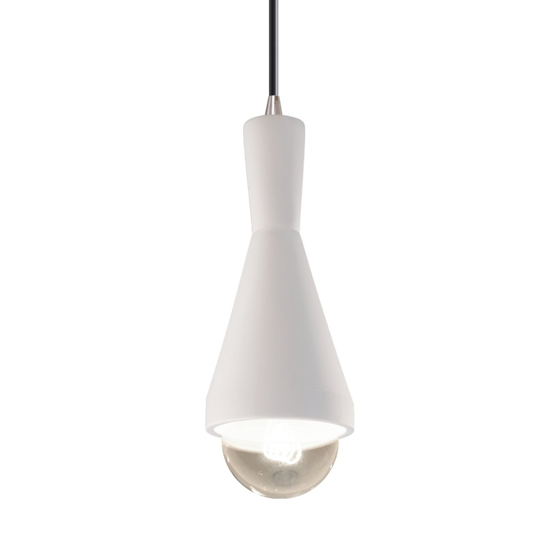 One Light Pendant from the Radiance Collection in Bisque Finish by Justice Designs