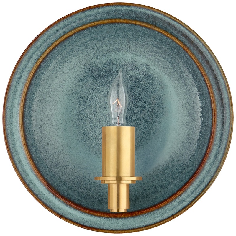 One Light Wall Sconce from the Leeds Collection in Oslo Blue Finish by Visual Comfort Signature