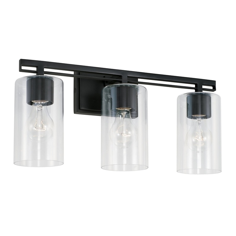 Three Light Vanity from the Shelton Collection in Matte Black Finish by Capital Lighting