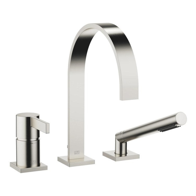 Tub Filler MEM Mixer for Deck Mount with Handshower 1 Lever Brushed Platinum