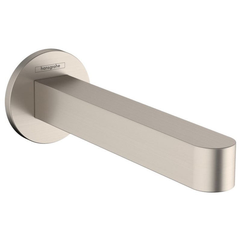 Tub Spout Finoris Less Diverter Brushed Nickel 7-1/2 Inch Brass 1/2 IN NPT for Bath