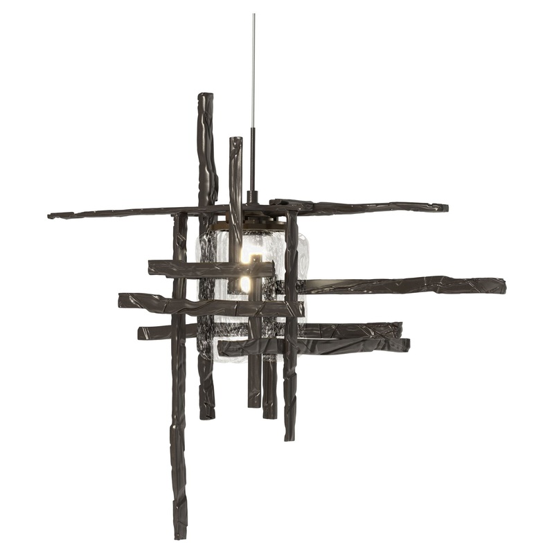 Tura Seeded Glass Low Voltage Mini Pendant Oil Rubbed Bronze