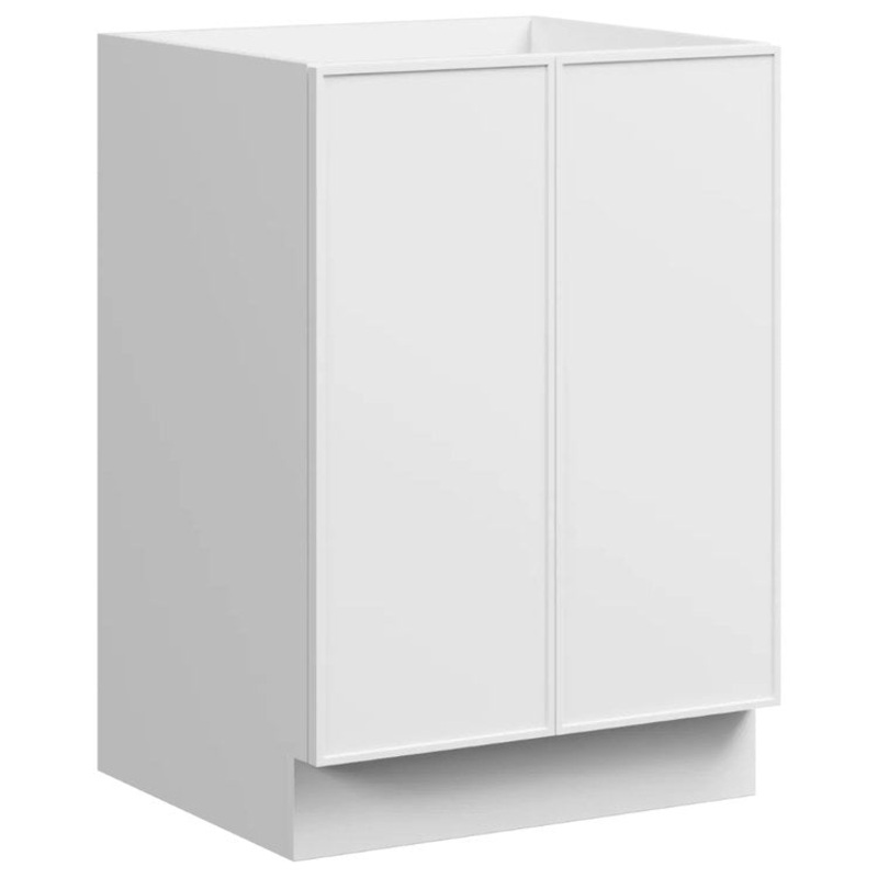 Vanity Natick 24 Inch Floor Standing Center Bowl White Satin 2 Doors