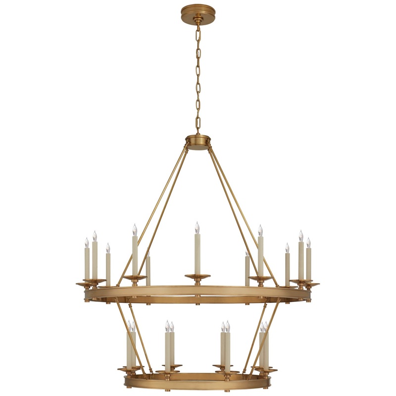 20 Light Chandelier from the Launceton Collection in Antique-Burnished Brass Finish by Visual Comfort Signature