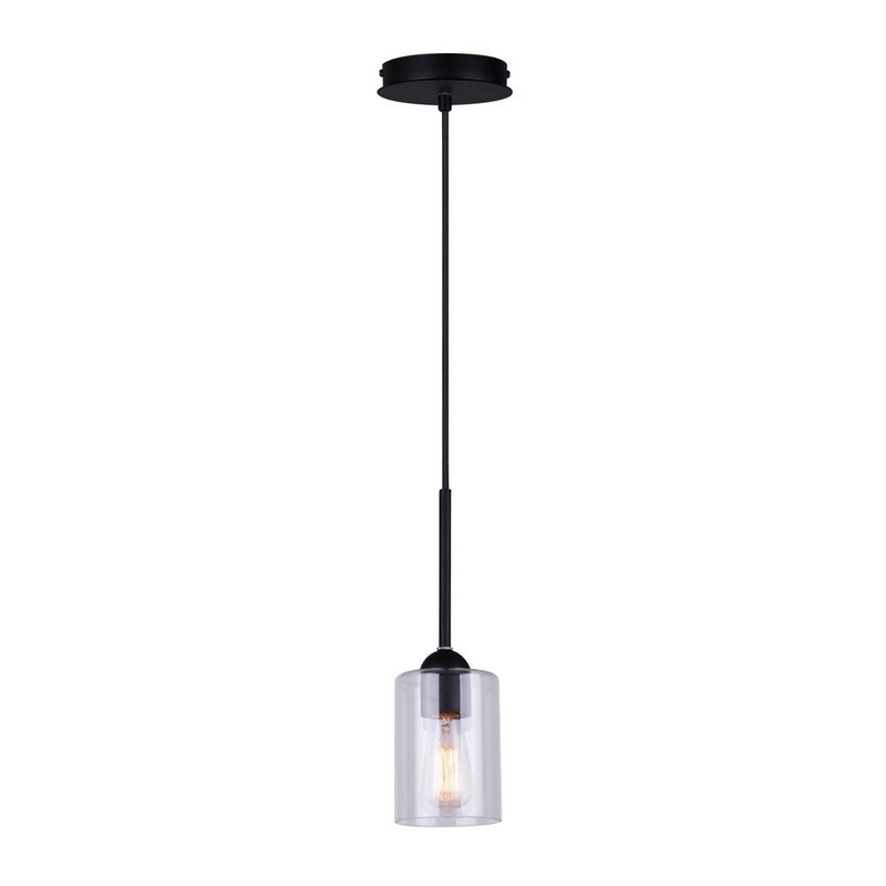 Canarm IPL370A01BK-CL Hampton One Light Pendant Matte Black