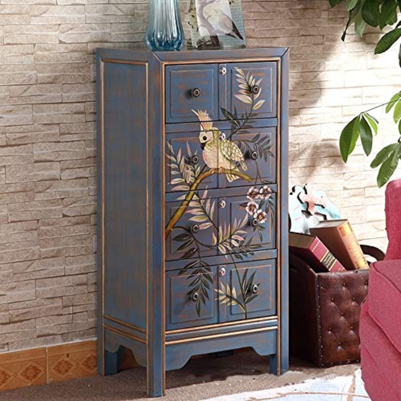 Cassettiera A Credenza Sei cassetti Cassetti in massello verniciate Cassetti Armadietti Paese cassetti for la camera da letto Mobili Per Camera Da Letto ( Color : Purple , Size : 48x35x101cm )