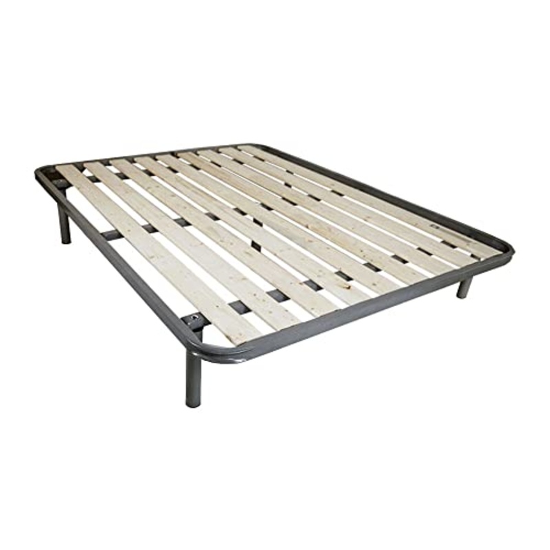 Comprarredo Rete ortopedica matrimoniale a doghe verticali misure 160 x 190 cm, resistentissima rete a tavole in legno massello con 5 piedi e triplo supporto