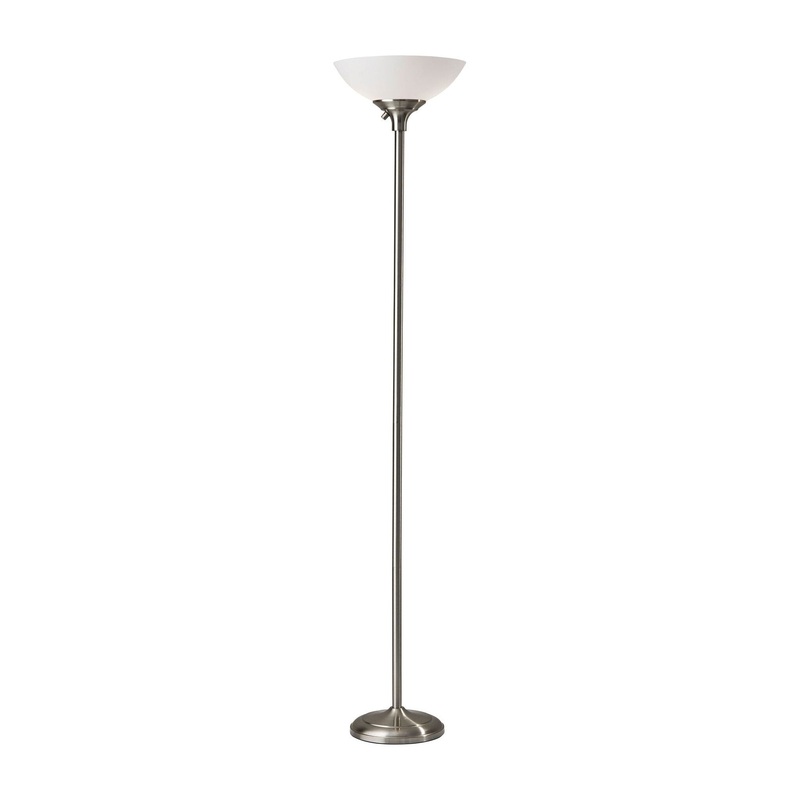 Glenn 300W Torchiere Brushed Steel