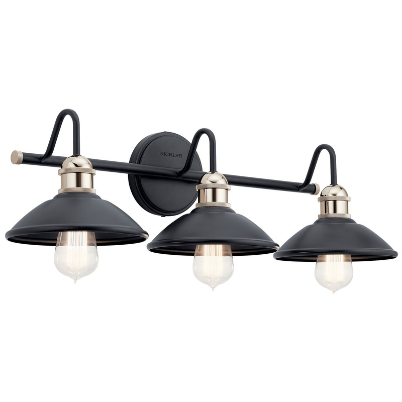 Kichler 45945BK Three Light Bath, Black
