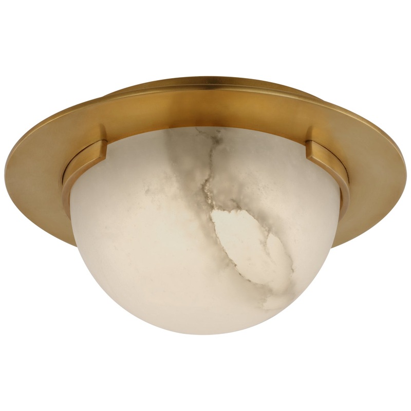 LED Flush Mount from the Melange Collection in Antique-Burnished Brass Finish by Visual Comfort Signature